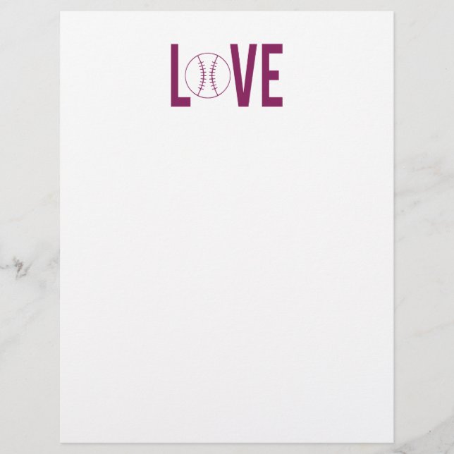 Tête de lettre d'amour de baseball (Devant)