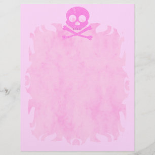 Tête de lettre de la flamme crâne rose