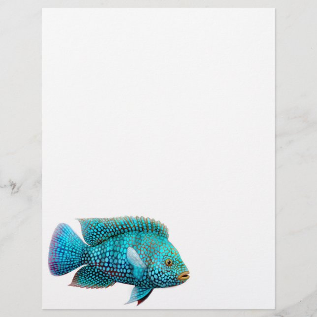 Tête de lettre de poisson cichlid texan (Devant)