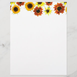 Tête de lettre de tournesol rouge jaune orange