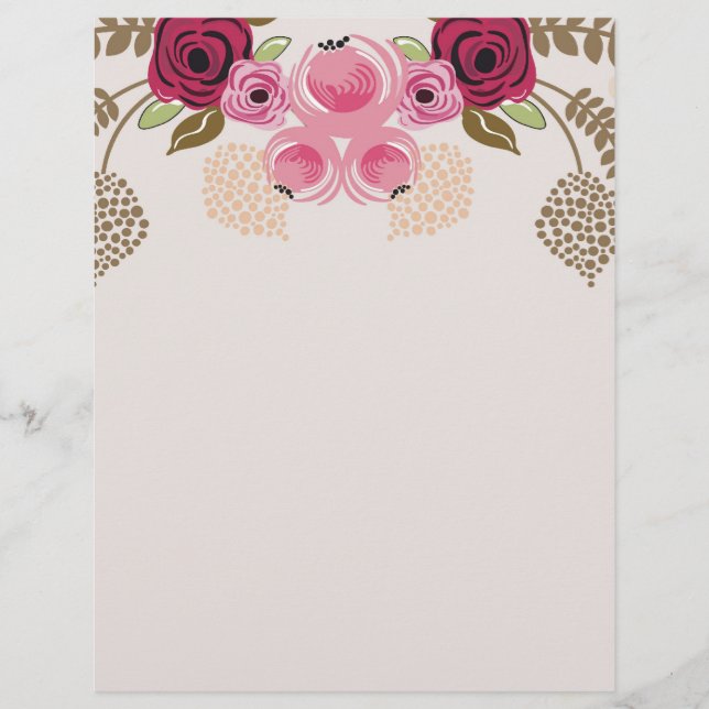 Tête de lettre des pivoines rétro (Devant)