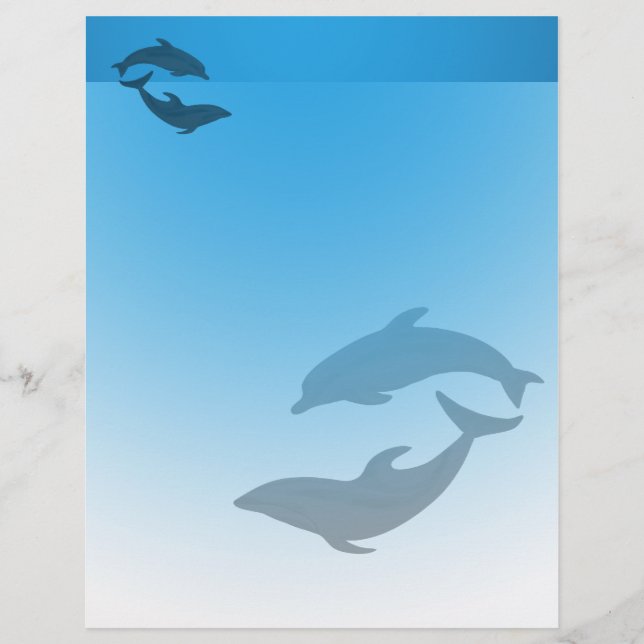 Tête de lettre Dolphins bleu océan Stationnaire (Devant)