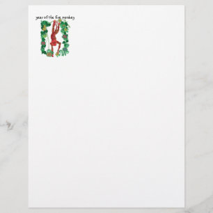 Tête de lettre personnalisée chinoise de singe-feu