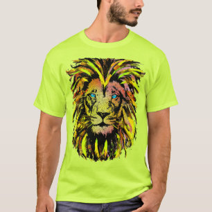 Tête de lion jaune - T-shirt face de lion jaune