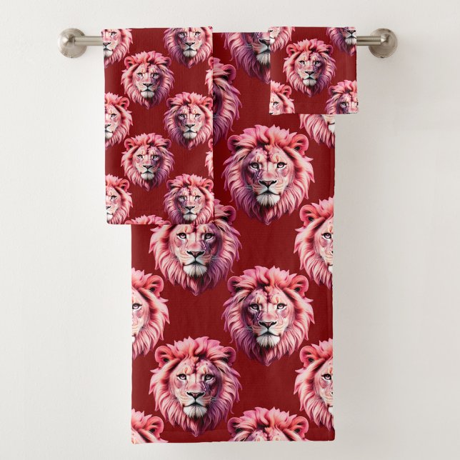 Tête de lion rose bordeaux Design  (Créateur téléchargé)