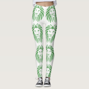 Tête de Lion Vert Sur Legging de N'importe Quelle 