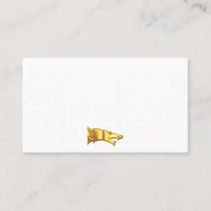 Tête de loup doré carte de visite blanche horizont