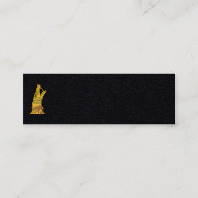 Tête de Loup Doré carte de visite noire mini vert (Devant)