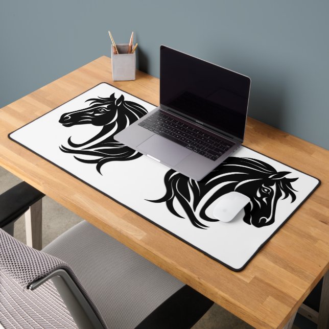 Tête de magnifique cheval noir   (Bureau 2)