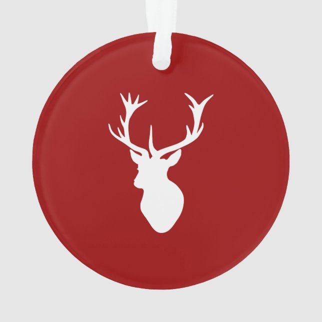 Tête de mâle de cerfs communs de Noël rouge et (dos)