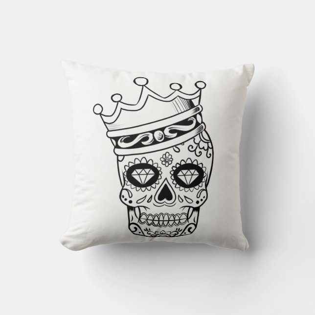 Tête de mort Halloween Coussin à lancer (Recto)