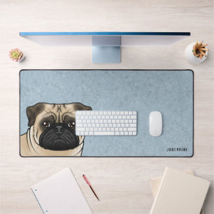 Tête de Pug Fauve Dessin Animé Chien Avec Nom Pers