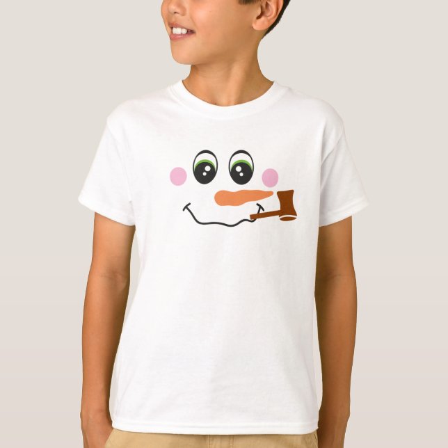Tête de Snowman avec T-shirt pour enfants (Devant)