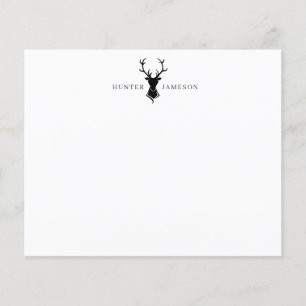 Tête de stade Deer Antlers Monogramme gris noir