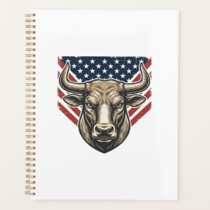 Tête de taureau patriotique gravure vintage Art ve