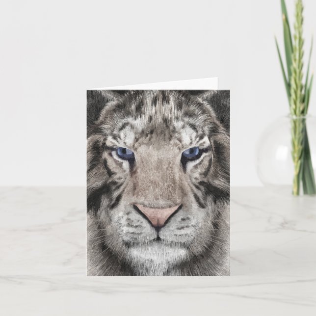 Tête de Tigre Blanc Esthétique Faunique (Devant)