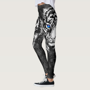 Tête de tigre blanche réaliste - Leggings de tigre