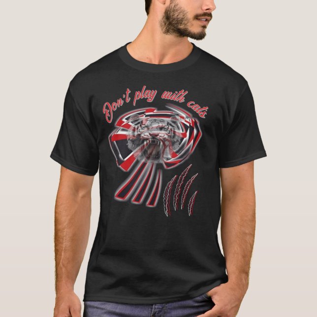 Tête de tigre d'opacité T-Shirt de base pour homme (Devant)