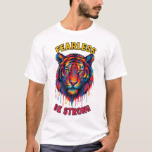 Tête de Tigre Sans Peur – T-Shirt à Peinture Color