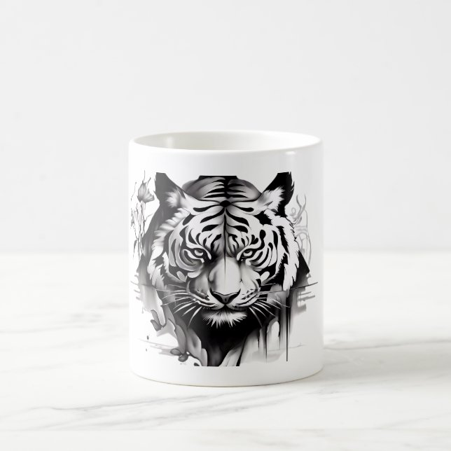 Tête de Tigre sur un ensemble de mugs pour collect (Centre)