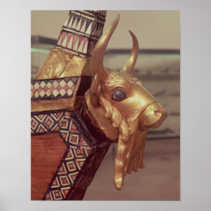 Tête d'un taureau, décoration d'une harpe