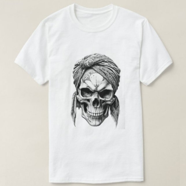Tête morte pour hommes Imprimer T-shirt blanc mode (Créateur téléchargé)