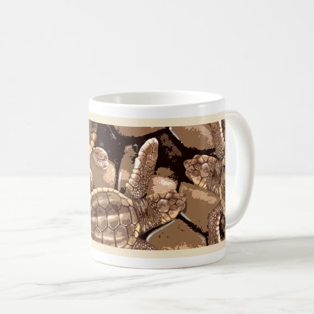 Tête noire Tortue de mer Hatcheuse Mug (Devant droit)