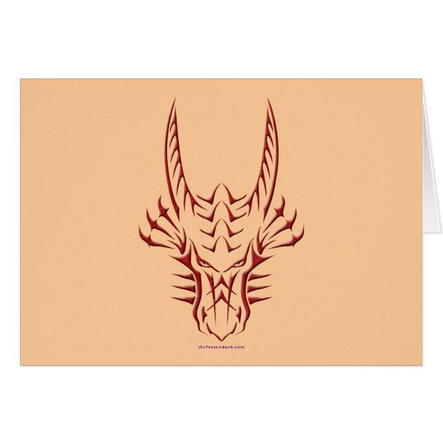 Tête rouge tribale de dragon (Devant horizontal)