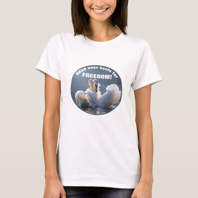 Tête sur talons - cygnes (lumière v2) T-shirt (Devant)