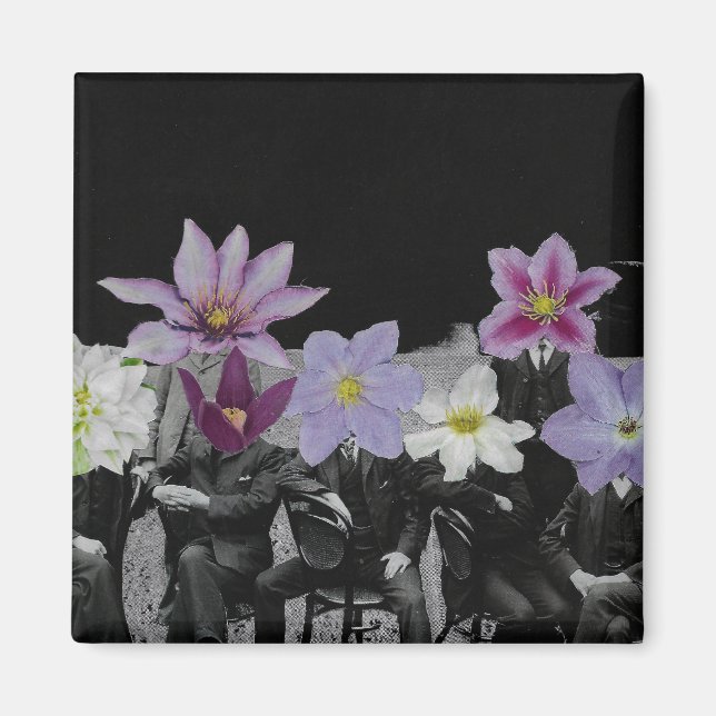 Têtes de fleurs dans l'espace - Aimant (Devant)