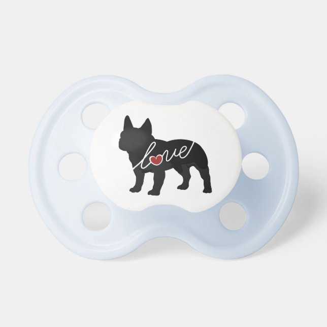 Tétine Amour de bouledogue français (Devant)