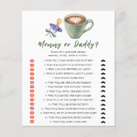 Tétine & Café jeu Maman ou Papa pour Baby shower