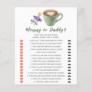 Tétine & Café jeu Maman ou Papa pour Baby shower