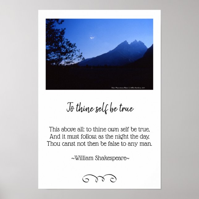 Teton Mountains Silhouette Photo Poster (Devant)