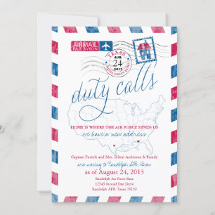 Texas Airmail Militaire Moving Faire-part