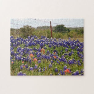 Texas Bluebonnets à Farm Country Fence Puzzle