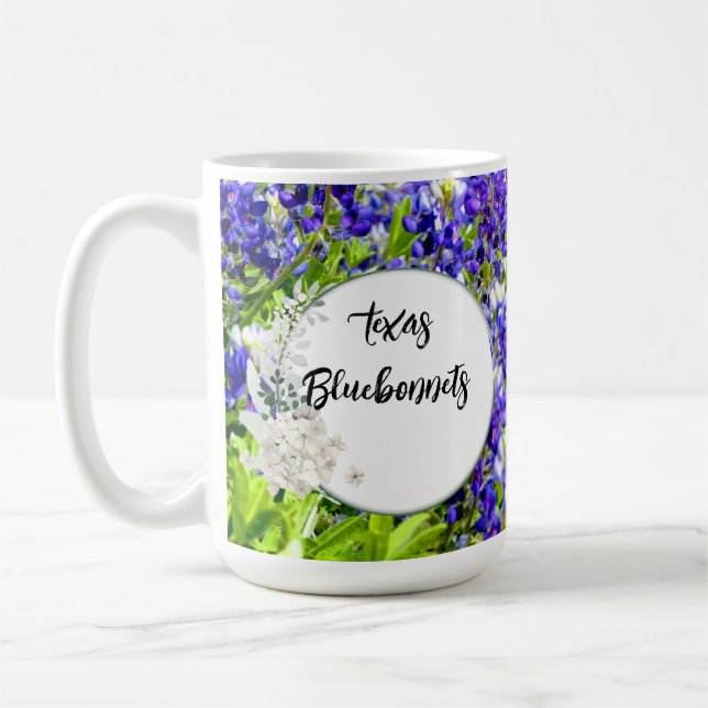 Texas Bluebonnets Fleur sauvage Bone China Mug (Gauche)