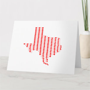 Texas ♥ Carte de voeux blanche pour la Saint-Valen