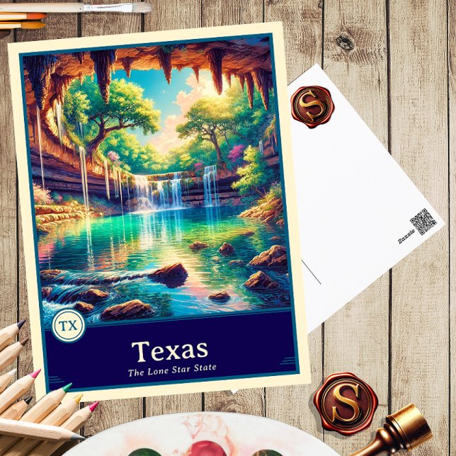 Texas | Carte postale ombragée style Anime (Créateur téléchargé)