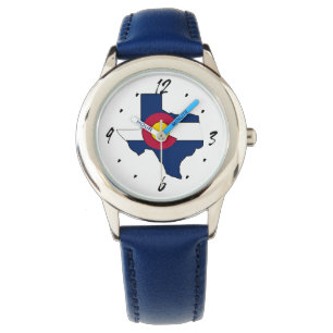 Texas contour drapeau du Colorado montre poignet