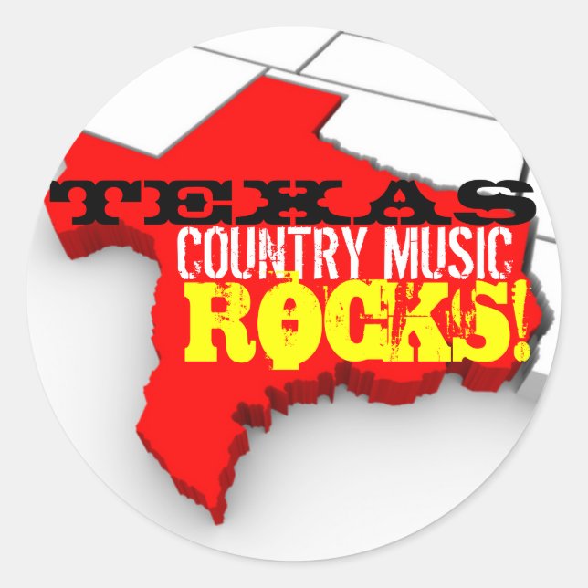 Texas Country Music Rocks Stickers (Devant)