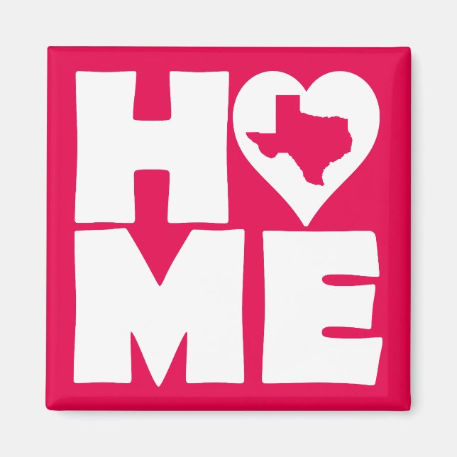 Texas Home Heart State Fridge Magnet (Devant)
