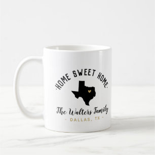 Texas Home Sweet Home Famille Monogramme Mug