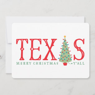 Texas Joyeux sapin de Noël Carte ou invitation