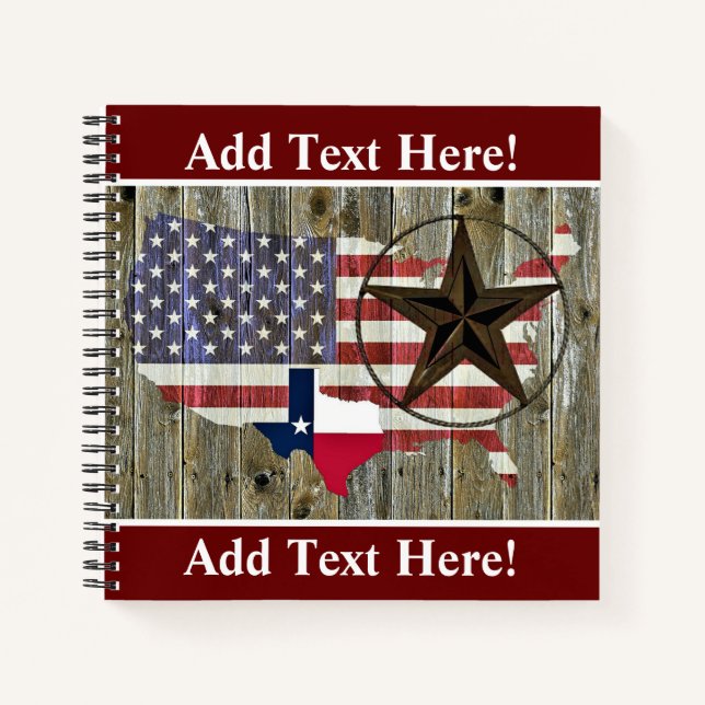 Texas Lone Star State Flag Map Carnet (Devant)