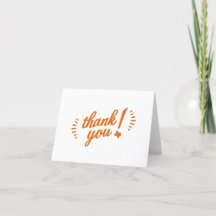 Texas Merci carte de note, orange