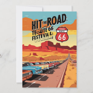 texas route 66 FESTIVAL INVITATION CARD