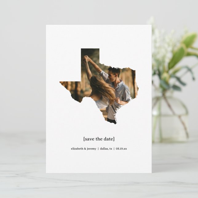 Texas Save the Date Carte photo (Debout devant)