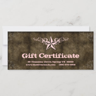 Texas Star Certificat cadeau Hot Baby Pink Brown