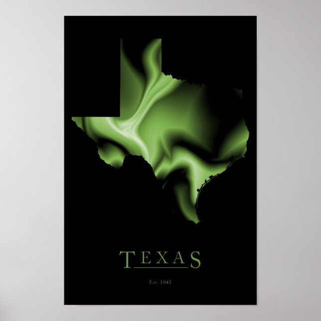 Texas State Map Image Poster (Devant)